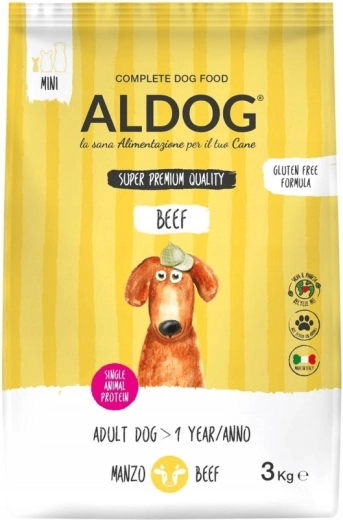 Aldog Beef Mini granulátum felnőtt kistestű kutyáknak, marhahús, 3 kg
