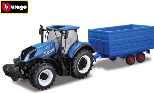 Bburago 1:32 Farm Traktor New Holland szénszállító pótkocsival