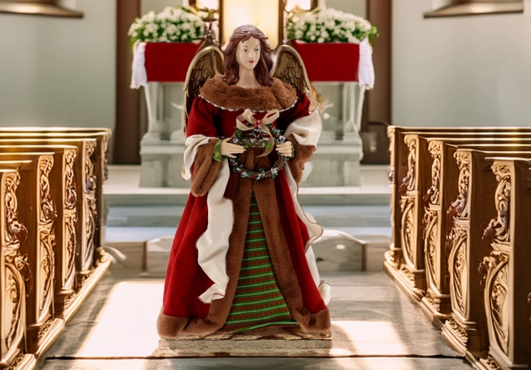 Karácsonyi angyalfigura 90 cm betlehemhez és karácsonyfára