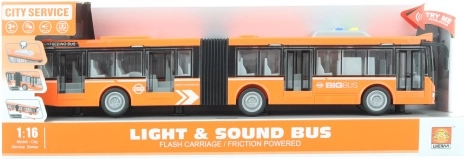 Harmonikás narancssárga elemes autóbusz fénnyel és hanggal