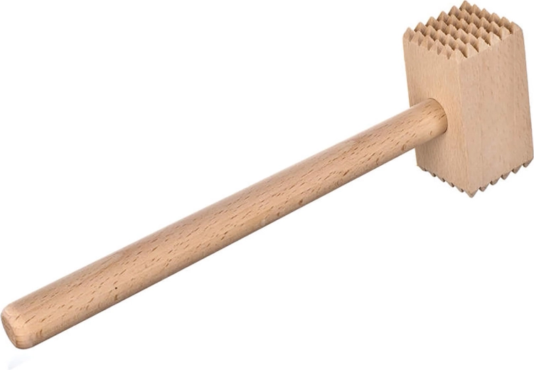 Kétoldalas BRILLANTE húsklopfoló bükkfából, 28 cm