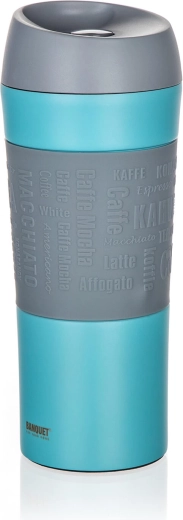 MATTY utazóbögre 400 ml, rozsdamentes acél és szilikon, kék