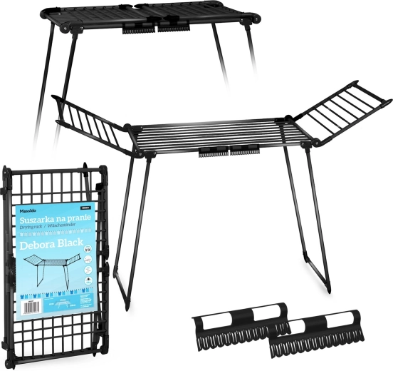 Összecsukható álló ruhaszárító Debora Slim Black 19 m
