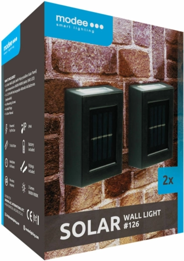 Modee Lighting szolár kültéri fali LED lámpa 2 db