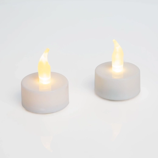 LED-es teamécsesek, fehér, 2 darab