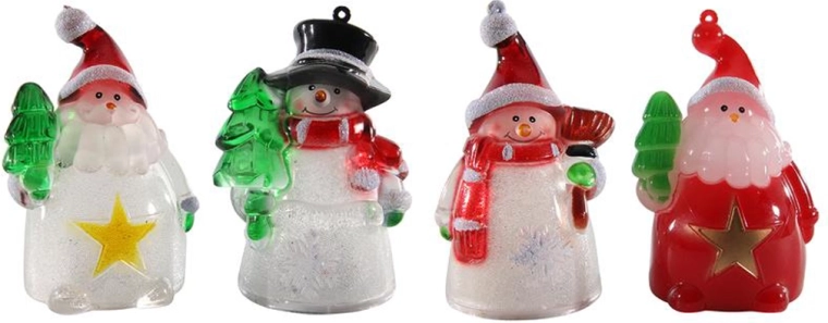 Karácsonyi függő LED dekoráció – SANTA/snowman figura