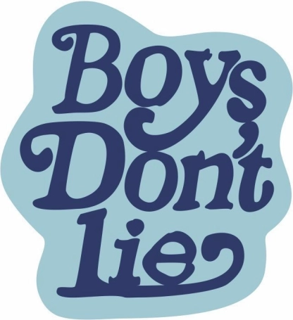 Dekoratív puha szőnyeg "Boys Don't Lie" kék 100x100 cm