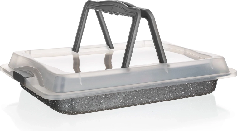 GRANITE sütőtepsi tapadásmentes felülettel és fedővel 42 × 29 × 4,5 cm