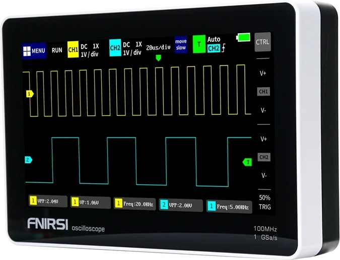 Hordozható FNIRSI 1013D tablet oszcilloszkóp 7 hüvelykes érintőképernyővel