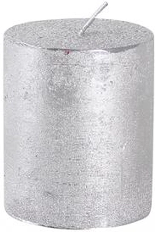 Provence rusztikus gyertya, ezüst, 7 cm