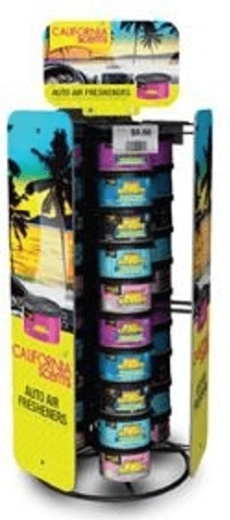 Háromoldalú forgó állvány autóillatokhoz California Scents