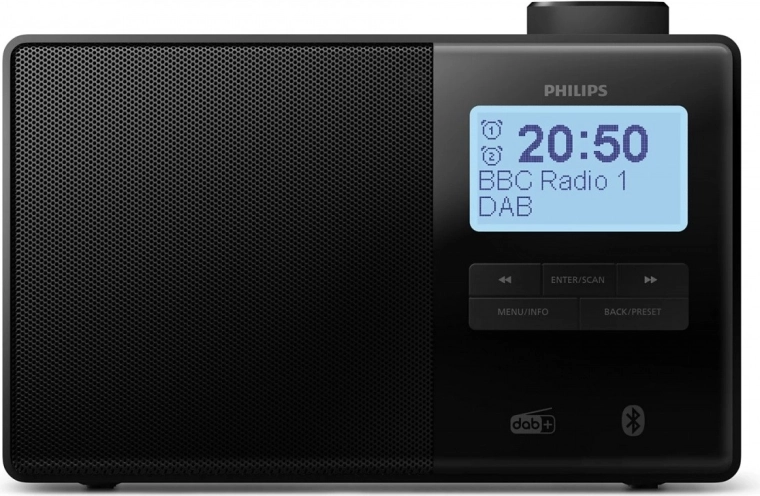 Hordozható PHILIPS TAR5600 rádiós ébresztőóra DAB+, FM és Bluetooth funkcióval