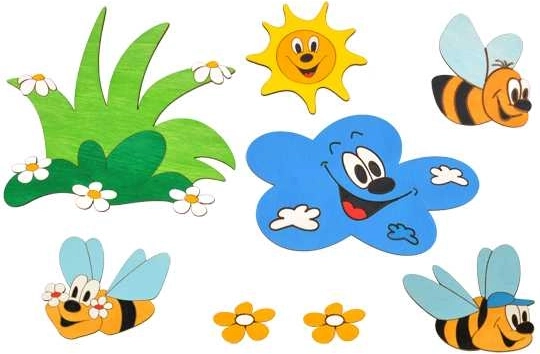 DoDo fa dekoráció: rét és méhecskék