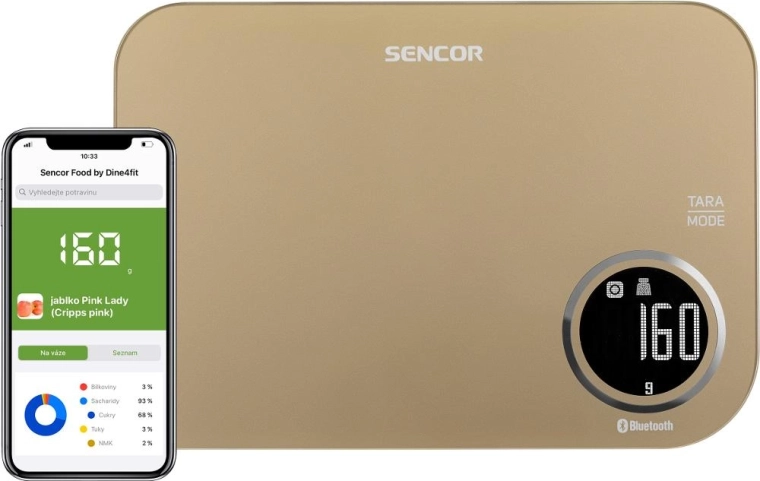 Sencor intelligens konyhai mérleg Bluetooth-kapcsolattal