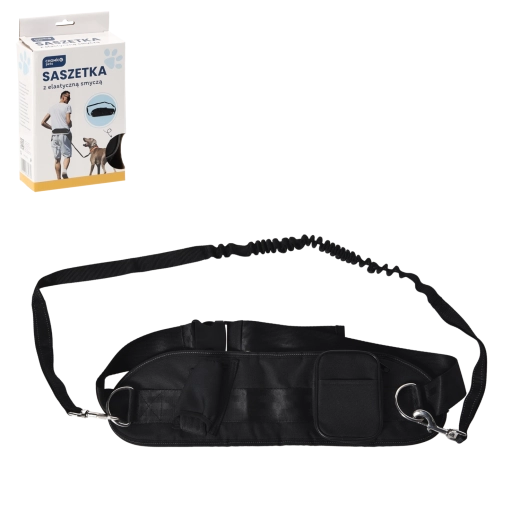 Futó övtáska önvisszahúzó rugalmas pórázzal kutyáknak