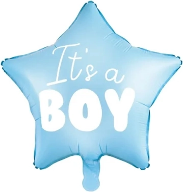 Fólia lufi csillag „It’s a boy” kék 48 cm