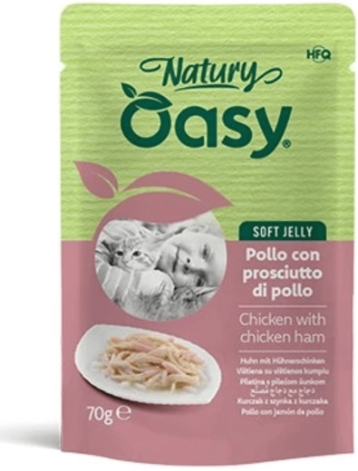 Oasy Soft Jelly csirke sonkával macskáknak 70 g