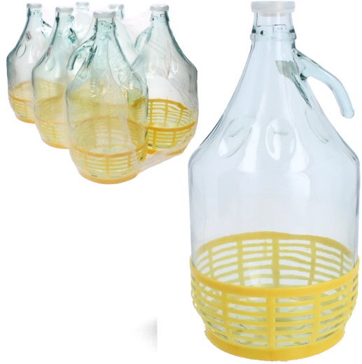 Üvegballon 5 l fogantyúval és műanyag dugóval