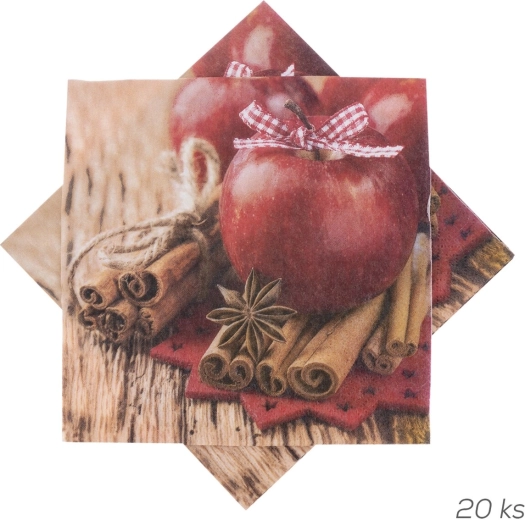 Papír szalvéták alma mintával 33 × 33 cm, 20 db