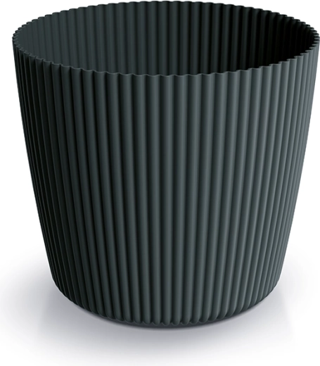 Milly Round virágcserép, 29,2 cm, antracit – modern műanyag növénytartó