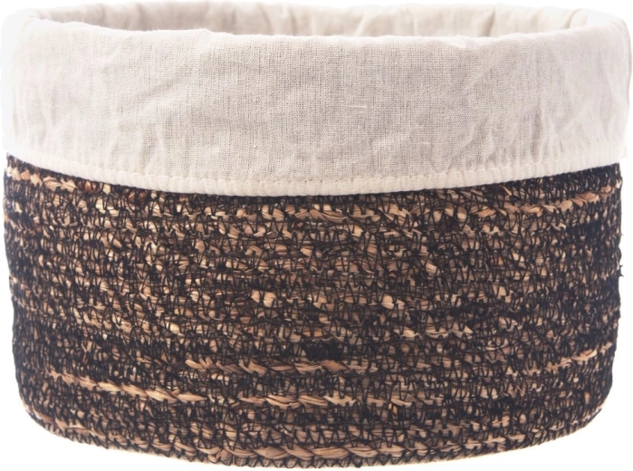 Természetes tárolókosár textilbetéttel 24 × 15 cm