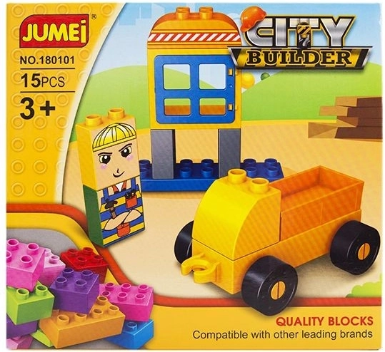 Jumei City Builder város építőkészlet – építkezés 15 db elemmel 20 × 19 cm - 1 db