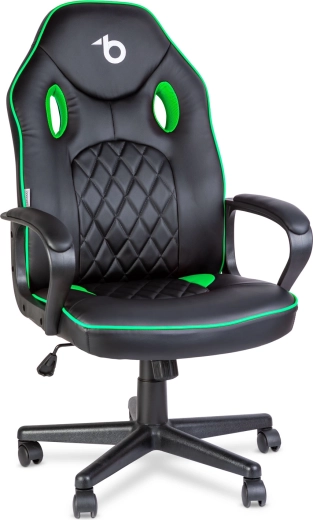 Fekete/zöld gamer szék háttámlával
