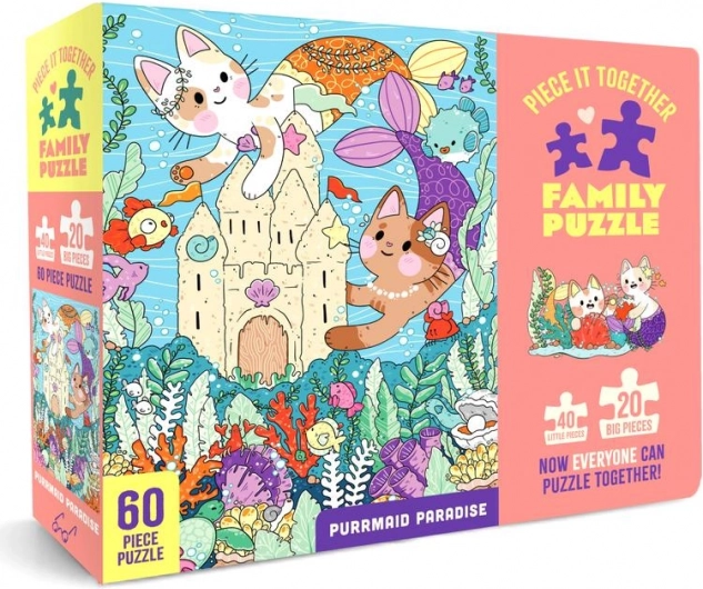 Családi puzzle Purrmaid Paradise 60 darab – Chronicle Books