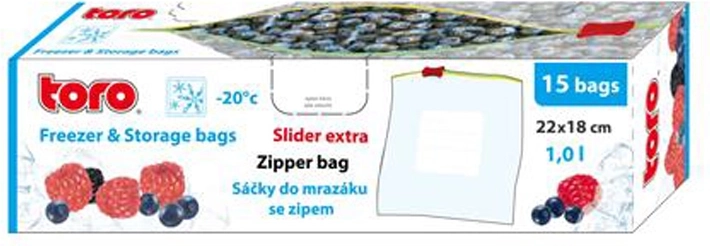 Zárható fagyasztózacskók TORO 1 l, 15 db