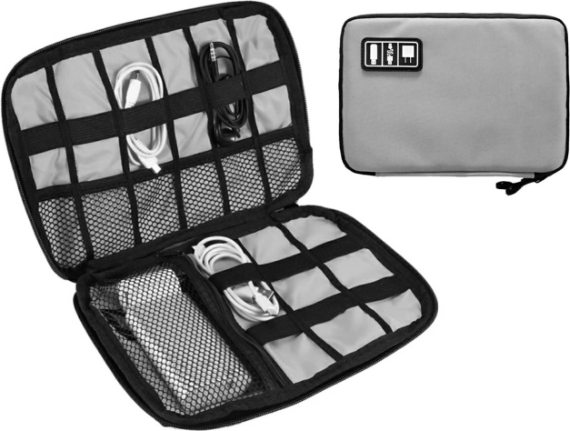 Utazási rendező kábelekhez és elektronikus tartozékokhoz – szürke