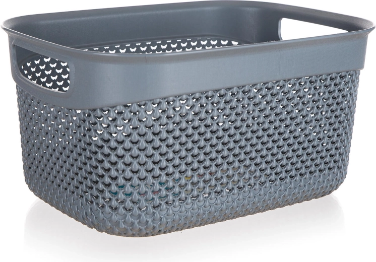 Műrattan tároló kosár 23 × 17 × 12 cm, antracit