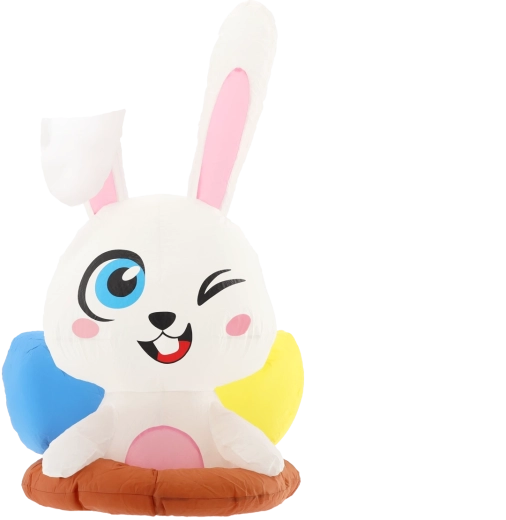 120 cm-es LED-es üregből kibújó felfújható nyuszi