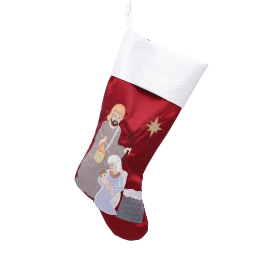 Karácsonyi zokni Szent család – ajándékdekoráció