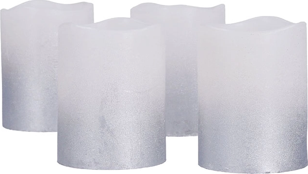 Solight LED gyertyák időzítővel, 4 db, 6,5 cm, ezüst-fehér