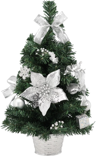 Ezüst karácsonyfa 50 cm virágcserépben