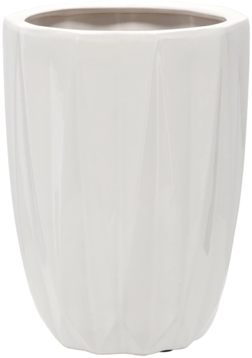 Kerámia virágcserép-borítás 24 × 24 × 32 cm, fényes fehér