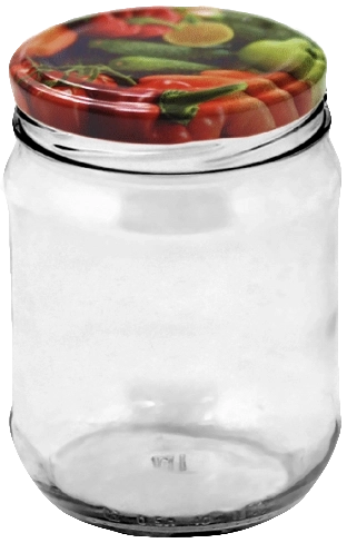 500 ml-es üveg befőttes edény 82 mm-es tetővel
