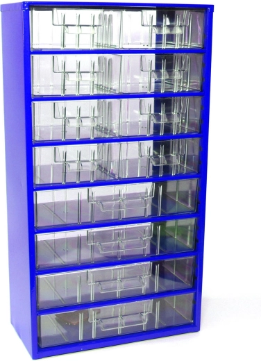 TOKOZ fém fiókos szekrény, 8 közepes és 4 nagy fiók, 30,5 × 55 × 15,5 cm