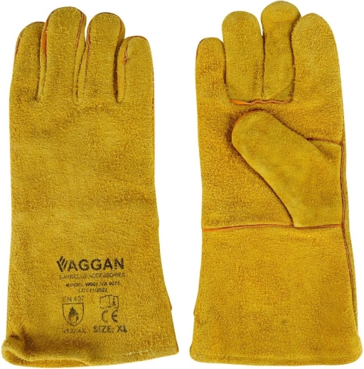 Bőr grillsütő kesztyű XL 34 cm – hőálló, hosszú mandzsettával