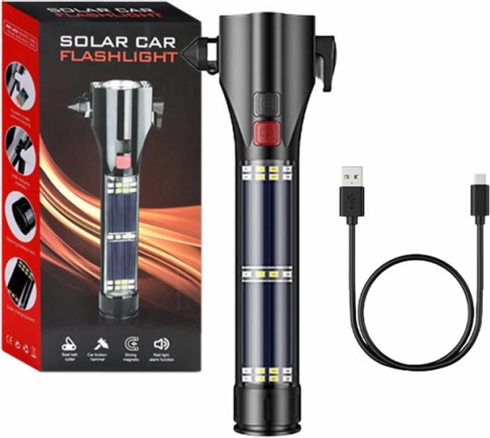 Superfire napelemes zseblámpa biztonsági funkciókkal, 310 lm