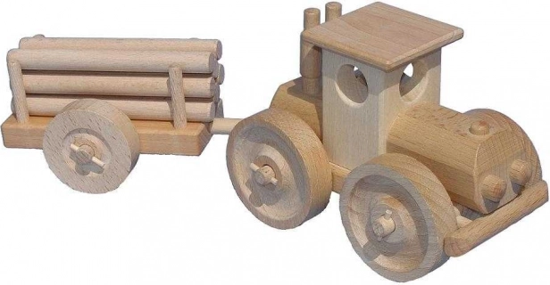 Fa traktor rönkszállító pótkocsival CEEDA CAVITY – natúr