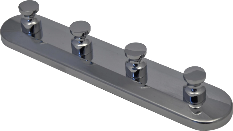 Igor fali akasztó 4 kampóval, fényes króm