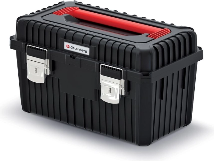 HEAVY szerszámos láda fémzárral, 585 × 360 × 337 mm, fekete