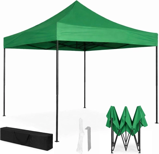 Automatikus kerti partik sátor 3 × 3 m, zöld, MultiGarden