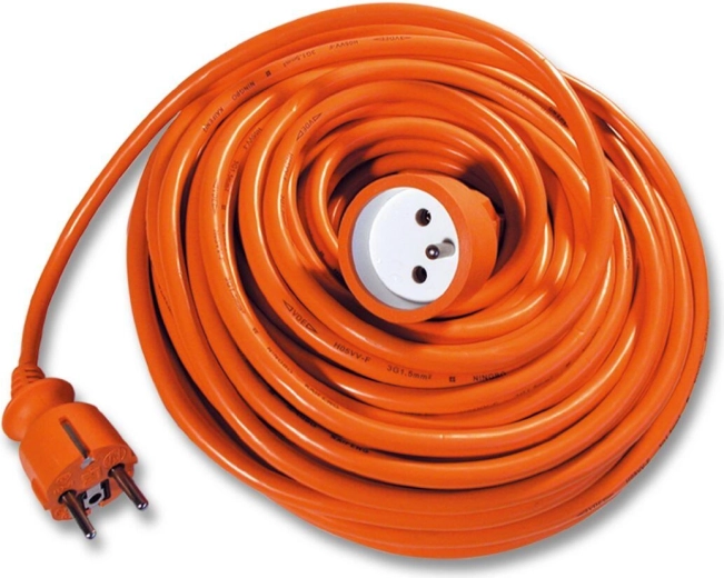 Hosszabbítókábel 25 m, 1 aljzat, 3×1,5 mm², narancssárga