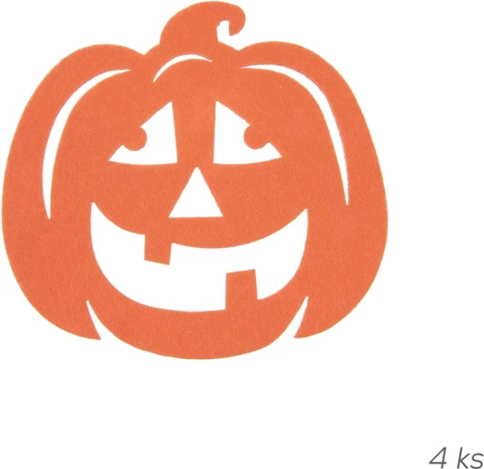 4 db-os alátét szett halloweeni tök mintával