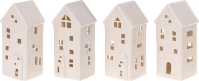 Porcelán házikó LED világítással 16 cm, vegyes változatok