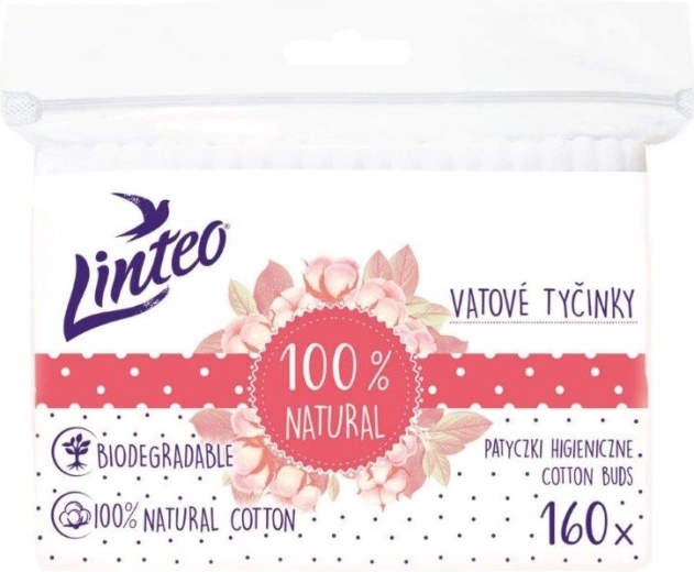 Linteo papír fültisztító pálcikák 100% natural 160 db