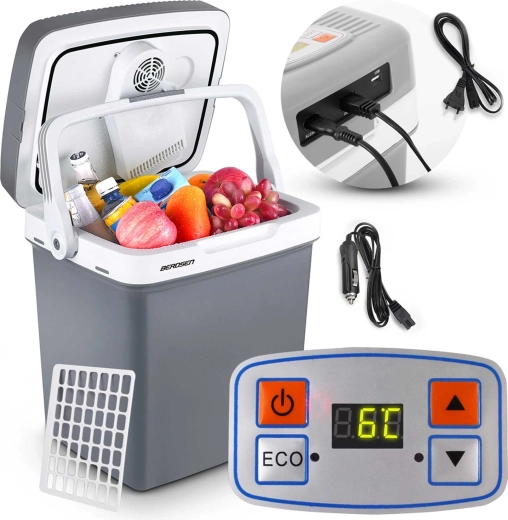 Hordozható termoelektromos autós hűtőláda 26 l ECO móddal