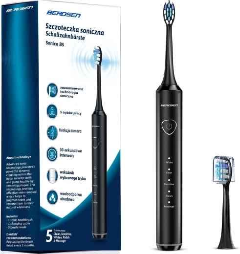 Sonicare fogkefe Berdsen Sonica B5 fekete